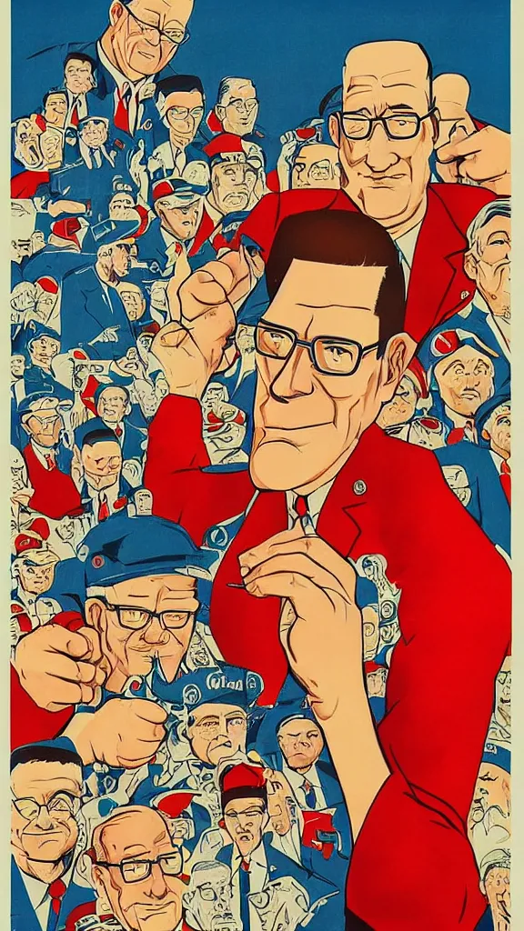 Prompt: Hank Hill, highly detailed Soviet propaganda poster, by Iraklij Toidze