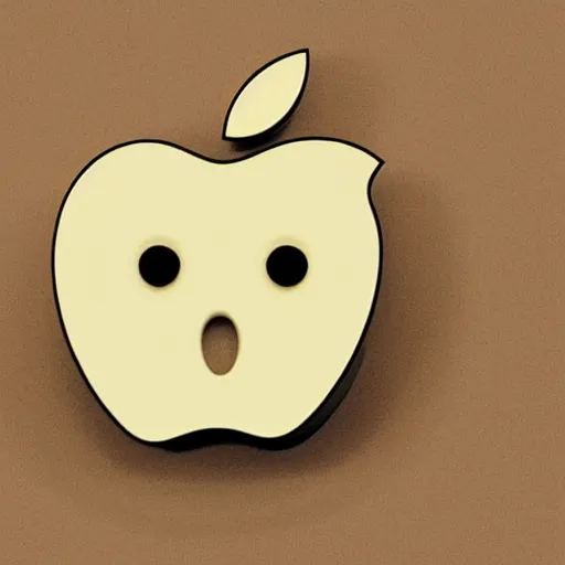 Image similar to an apple with a face looking like tim cook