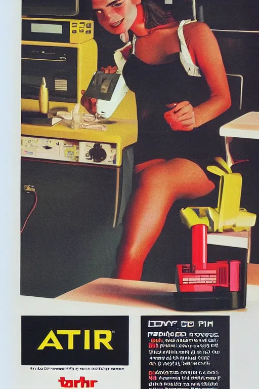 Image similar to atari advert, from the 8 0 s, print on magazine