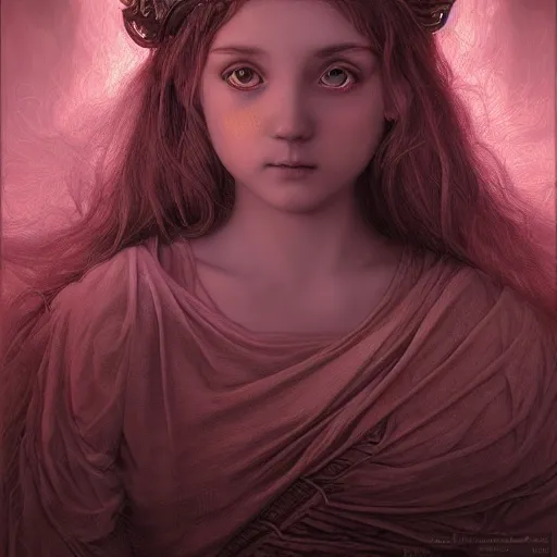 Prompt: Photorealistic loli goddess in the style of Michael Whelan and Gustave Dore. Hyperdetailed photorealism, 108 megapixels, amazing depth, glowing rich colors, powerful imagery, psychedelic Overtones, 3D finalrender, 3d shading, cinematic lighting, artstation concept art