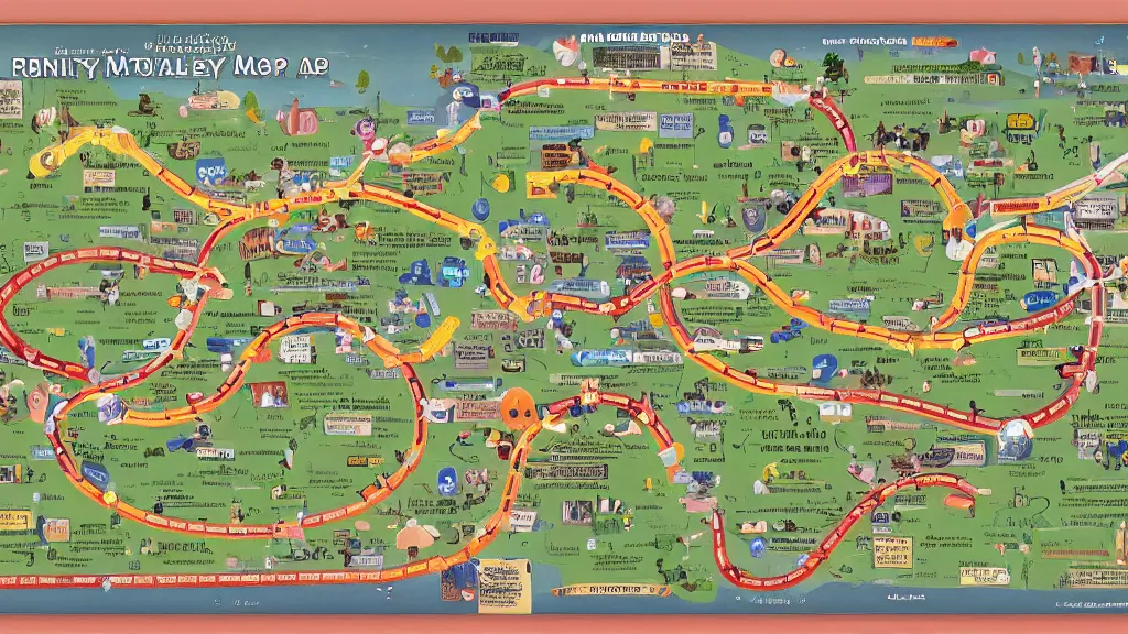 Image similar to pixar - style individual historian subway map