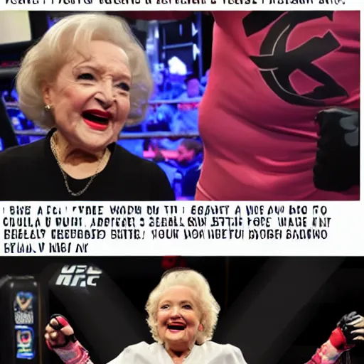 Prompt: betty white in the ufc