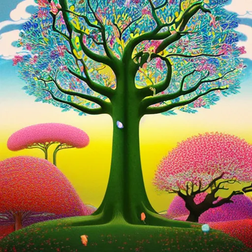 Prompt: tree of life by Chiho Aoshima