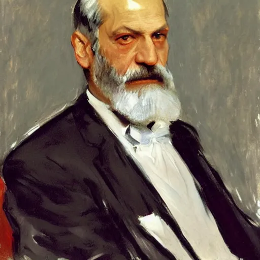 Prompt: portrait of sigmund freud by john singer sargent