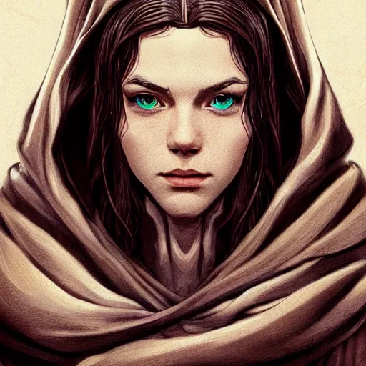 Prompt: germanic, irish female, jedi master, wearing the traditional jedi robe, beautiful and uniquely odd looking, detailed symmetrical close up portrait, intricate complexity, in the style of artgerm and ilya kuvshinov, magic the gathering, star wars art