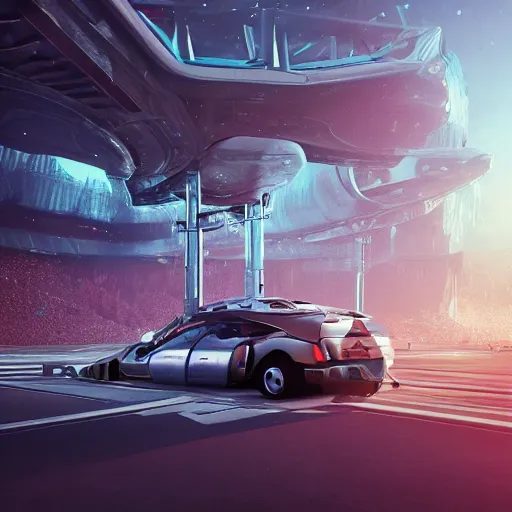 Image similar to sci-fi cars : wall near structure on : the coronation of napoleon painting : and digital billboard in the middle, unreal engine 5, keyshot, octane, artstation trending, ultra high detail, ultra realistic, cinematic, 8k, 16k, in style of zaha hadid, in plastic, dark, tilt shift,