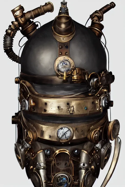 Image similar to steampunk helmet fantasy art mask robot ninja stylized digital illustration sharp focus, elegant intricate digital painting artstation concept art global illumination ray tracing advanced technology chaykin howard and campionpascale and cooke darwyn and davis jack