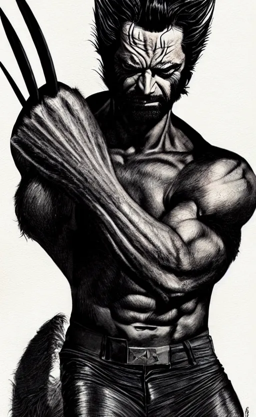 Image similar to full body portrait of nick cave as wolverine as hugo weaving, sumi - e lighting style, intricate linework, artstation, trending, highly detailed, smooth, focus, concept art by glenn fabry, lee bermejo, gabriele dell'otto