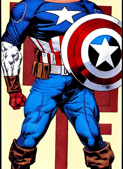 Image similar to the punisher dressed as captain america. portrait by clyde caldwell and jean giraud and anton otto fischer and john philip falter and will eisner and gil elvgren