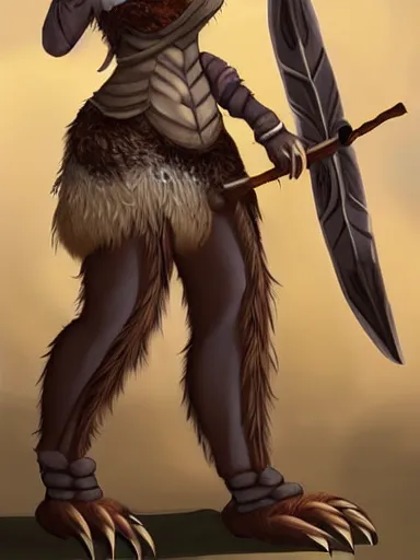 Image similar to female owlkin!! female birdfolk!!! anthro!!!!!! avian, bird, owl!!! roman armor, Lorica segmentata! subject holding gladius!