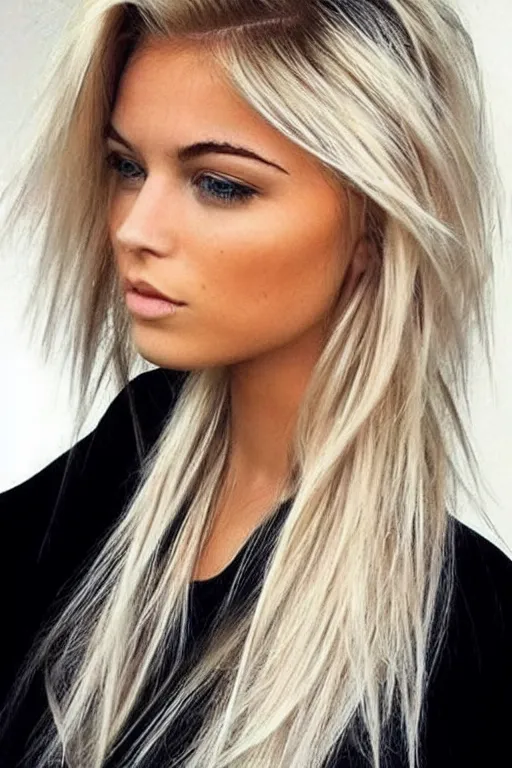 Image similar to pinterest trending blond hairstyles, volume, trending 1 9 9 0 s, photo, fashion,