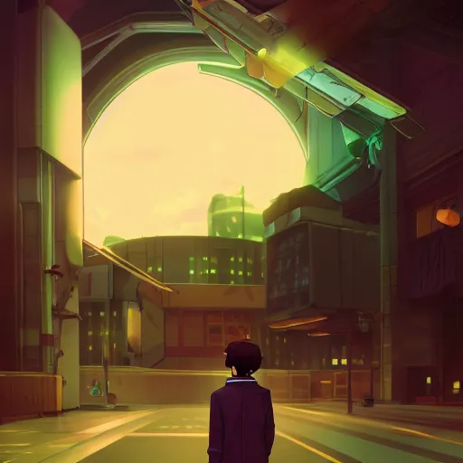 Prompt: Douglas Adams as Ford Prefect, ambient lighting, 4k, anime key visual, lois van baarle, ilya kuvshinov, rossdraws, artstation