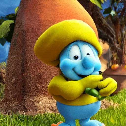 Prompt: papa papaya smurf