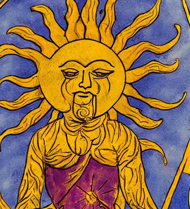 Image similar to tarot godness sun figure , bright love Philadelphia