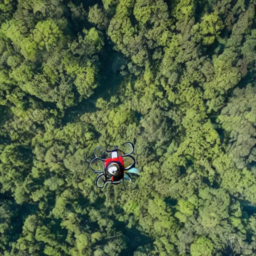 Prompt: a monkey flying with a drone, 4k ultra hd