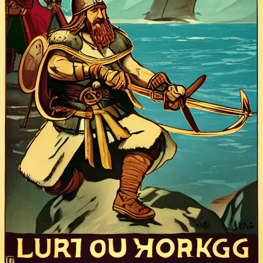 Prompt: a viking propaganda poster, high definition, 1080p