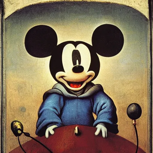 Image similar to micky mouse by hieronymus bosch,