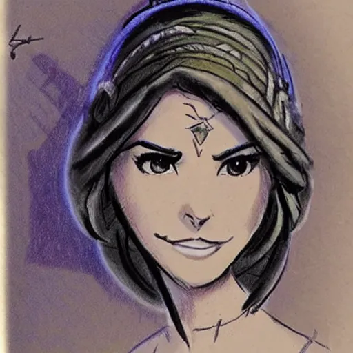 Image similar to milt kahl sketch of victoria justice as princess padme from star wars episode 3