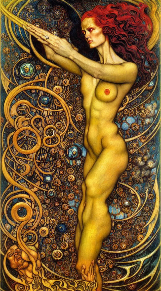 Image similar to Divine Chaos Engine by Karol Bak, Jean Delville, William Blake, Gustav Klimt, and Vincent Van Gogh, symbolist, visionary