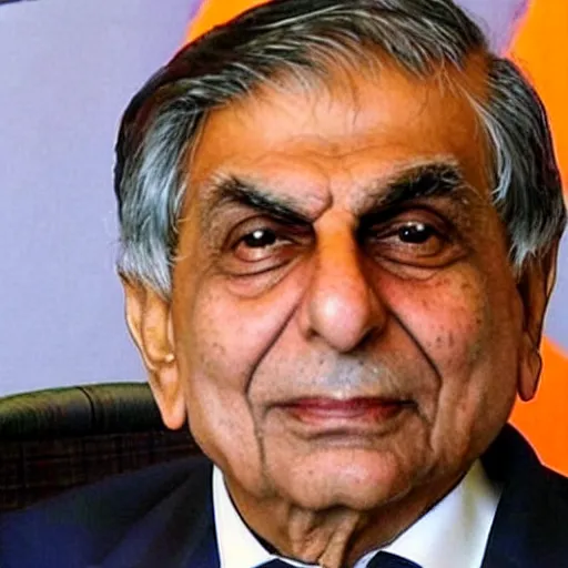 Prompt: Ratan Tata with an Indian flag in the background