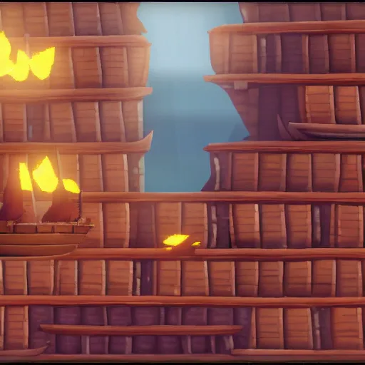 Image similar to hedgehog on a ship in seqa of thieves, screenshot, epic