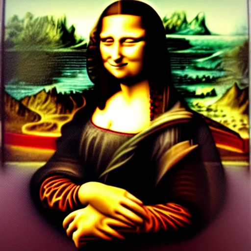 Prompt: a jigsaw puzzle of the mona lisa