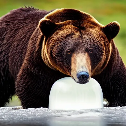 Image similar to a photo of a bear made out of gelatin