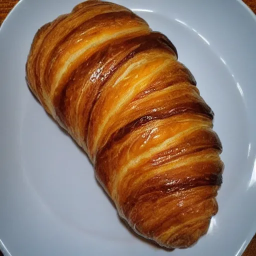 Image similar to croissant with a top hat and a mustache