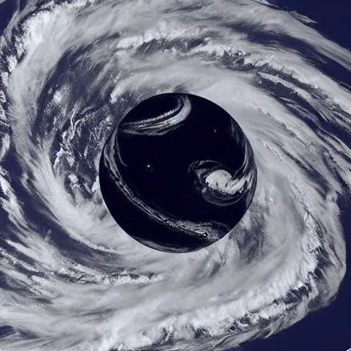 Prompt: ultra detailed zoomed in photo satellite view of a saturn size hurricane swallowing earth