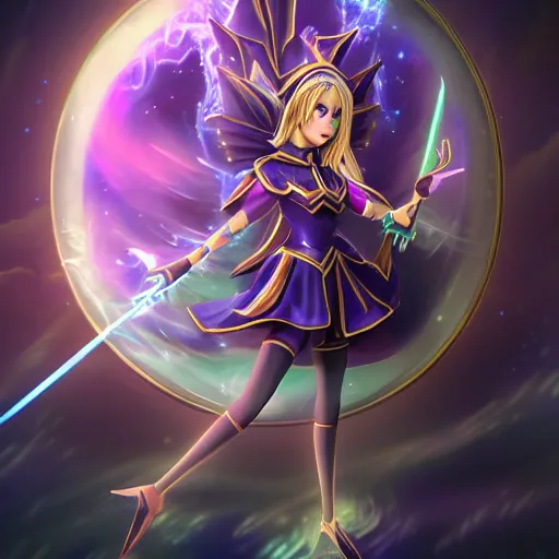 Image similar to beautiful dark magician girl, full body, mystical, ultra detailed, 4k