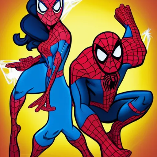 Image similar to princess spiderman, in the disney marvel style,