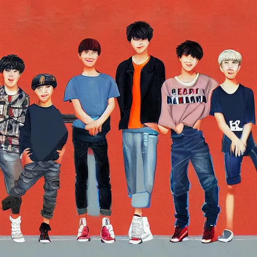 Prompt: stray kids, digital art