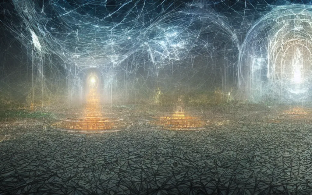 Image similar to prophecy of a techno - spiritual utopian temple, perfect future, award winning digital art