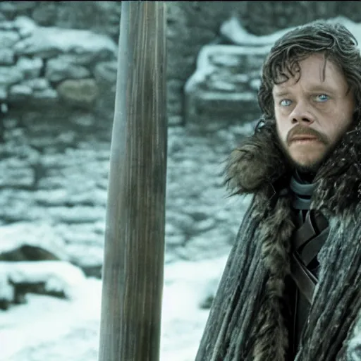 Image similar to movie still of mark hamill as john snow in game of thrones ( 1 9 7 9 )