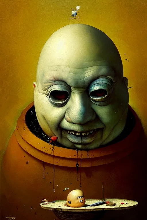 Image similar to hieronymus bosch, greg rutkowski, anna podedworna, painting of humpty dumpty