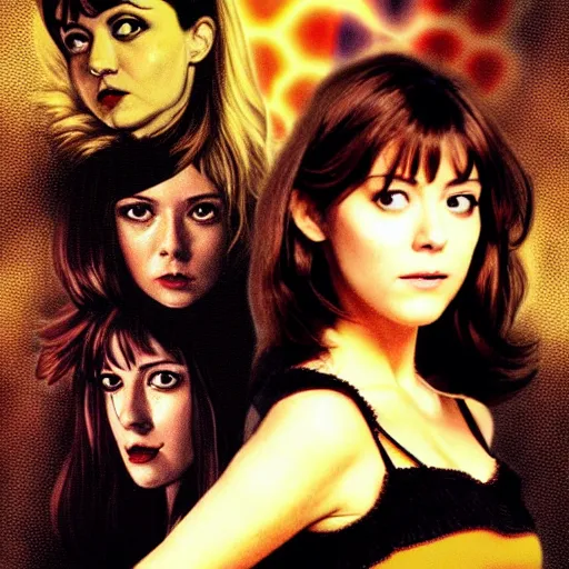 Image similar to mary elizabeth winstead, italian horror, giallo movie poster!!, sharp focus, smooth, psychedelic