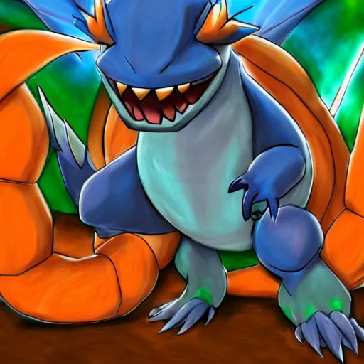 Prompt: pokemon fan art, charizard, venasaur, blastoise, ultra detailed