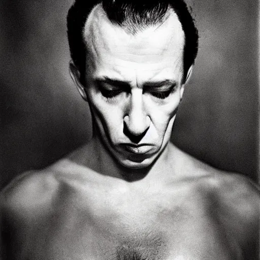 Prompt: 8k portrait photograph of Carter Manson by Arnold Newman. Dramatic.