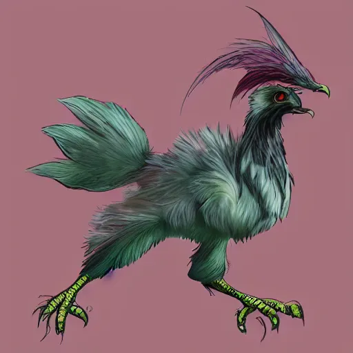 Image similar to digital painting of an elegant but deadly chicogriff, griffin chicogriff hybrid monster