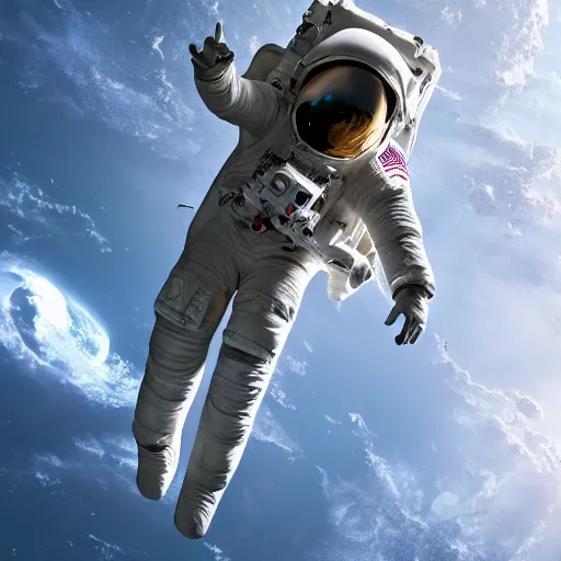 Prompt: real photo of an Among Us astronaut floating through space, realistic, hyper detailed, unreal, 8k