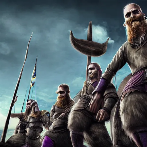 Image similar to The minions in The Vikings Digital art very detailed 4K quality Super Realistic