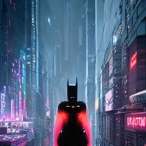 Image similar to portrait of a giant batman monster in the city. intricate abstract. cyberpunk, intricate artwork. neon eyes, by Tooth Wu, wlop, beeple. octane render, trending on artstation, greg rutkowski very coherent symmetrical artwork. cinematic, hyper realism, high detail, octane render, 8k, minimalistic, hyperrealistic surrealism, award winning masterpiece with incredible details, a surreal vaporwave liminal space, highly detailed, trending on ArtStation