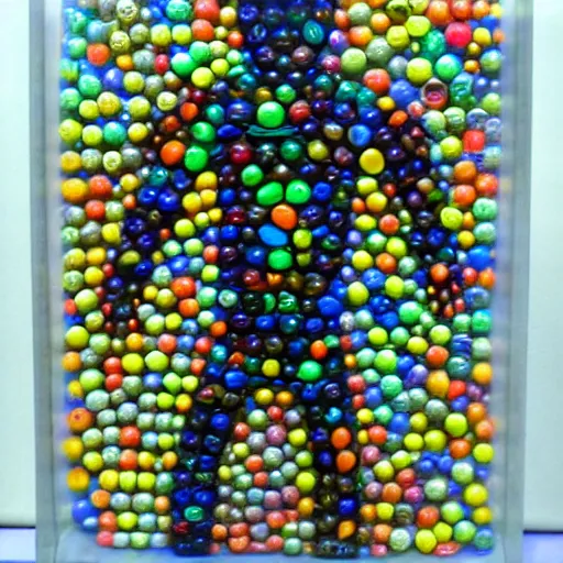 Prompt: man made of marbles