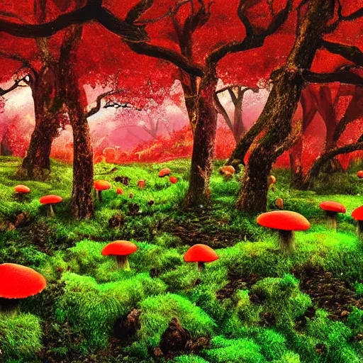 Prompt: beautiful fungal landscape