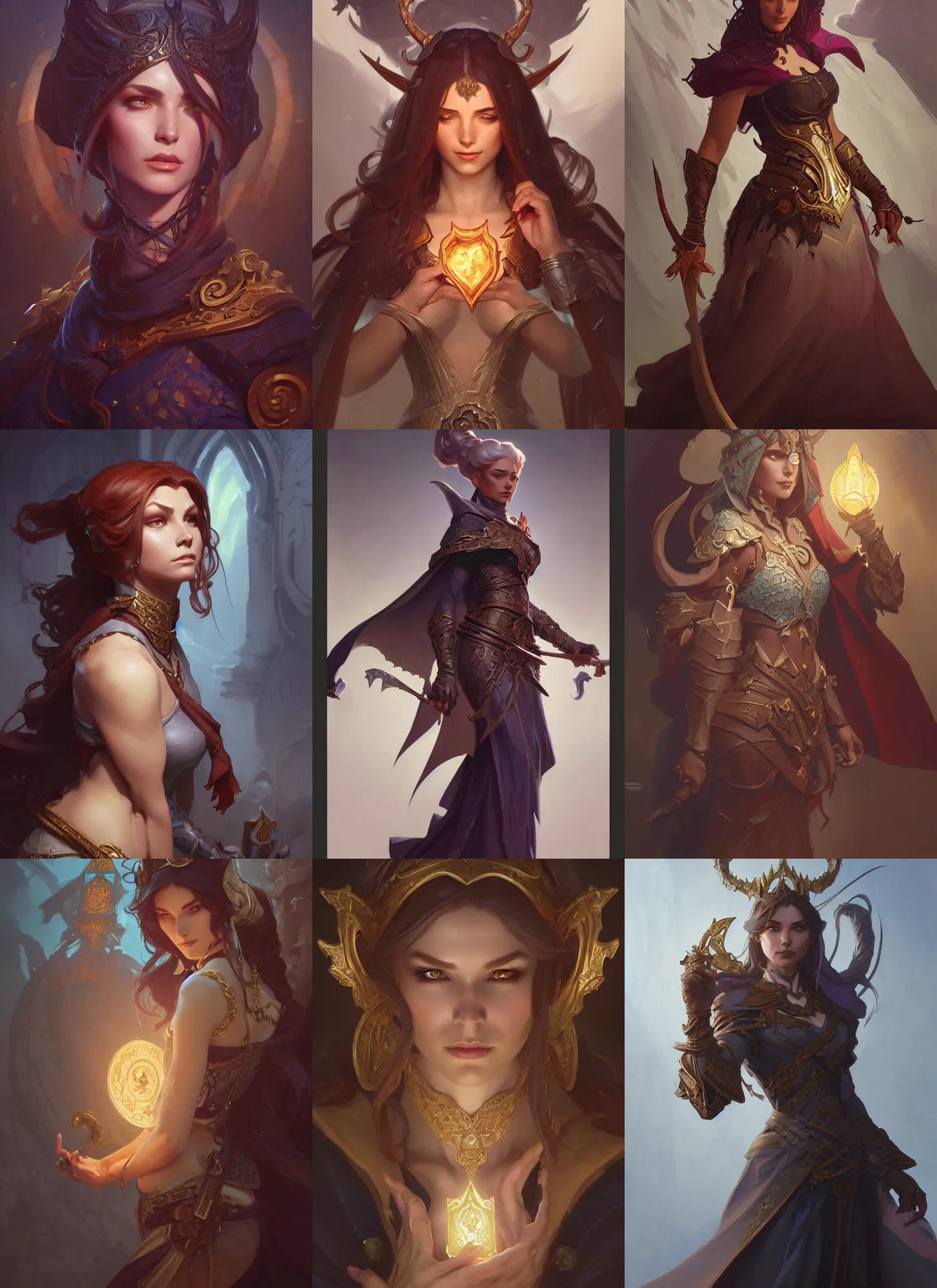 Prompt: characters from arcane, d & d, fantasy, intricate, elegant, highly detailed, digital painting, artstation, concept art, matte, sharp focus, illustration, hearthstone, art by artgerm and greg rutkowski and alphonse mucha