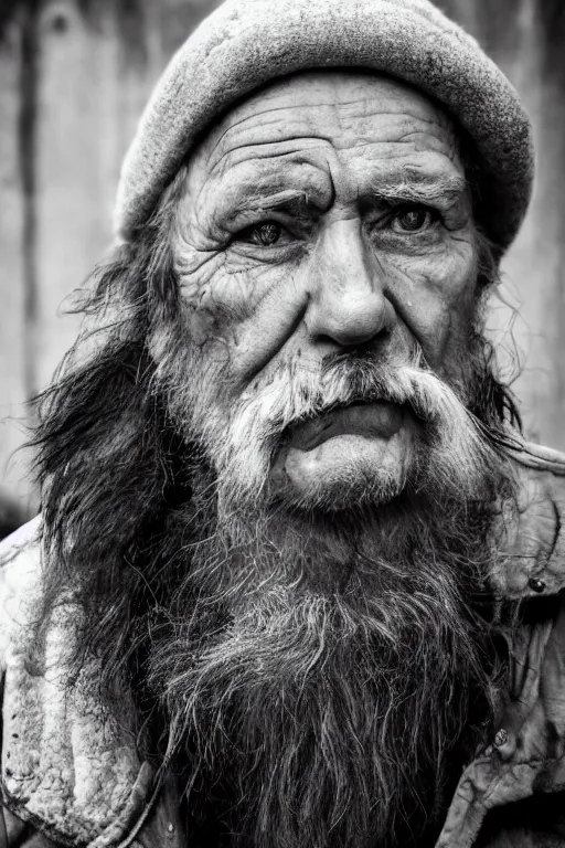 Prompt: Photo of Native Russian man Donald Tramp, portrait, skilled homeless, realistic, detailed, Donald Tramp, photorealistick, Sony A7R