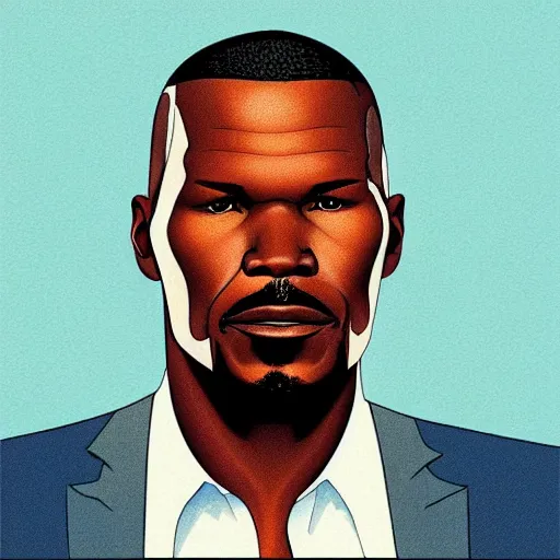 Image similar to “ jamie foxx retro minimalist portrait by jean giraud, art of moebius, sharp, smooth face, comic, 8 k ”