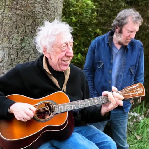 Prompt: bert jansch gives a goblin a guitar lesson