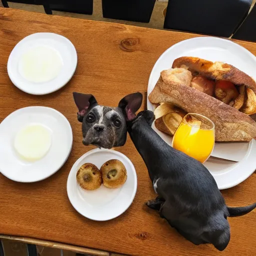 Prompt: breakfast in the shape of a dog