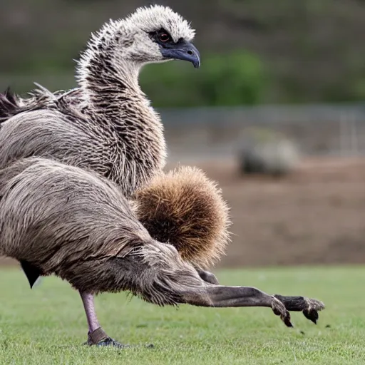 Image similar to emu playing football